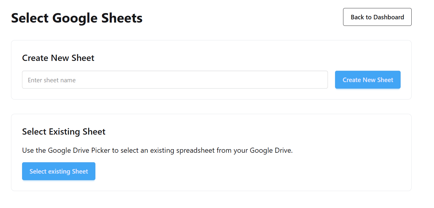 Create New Sheet Form