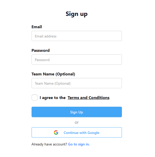 Signup form example